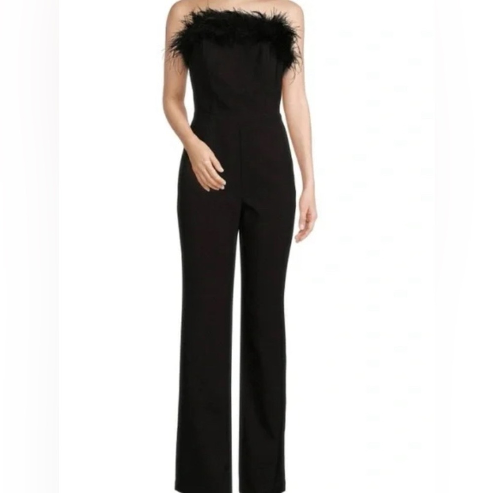 Black feather jumpsuit